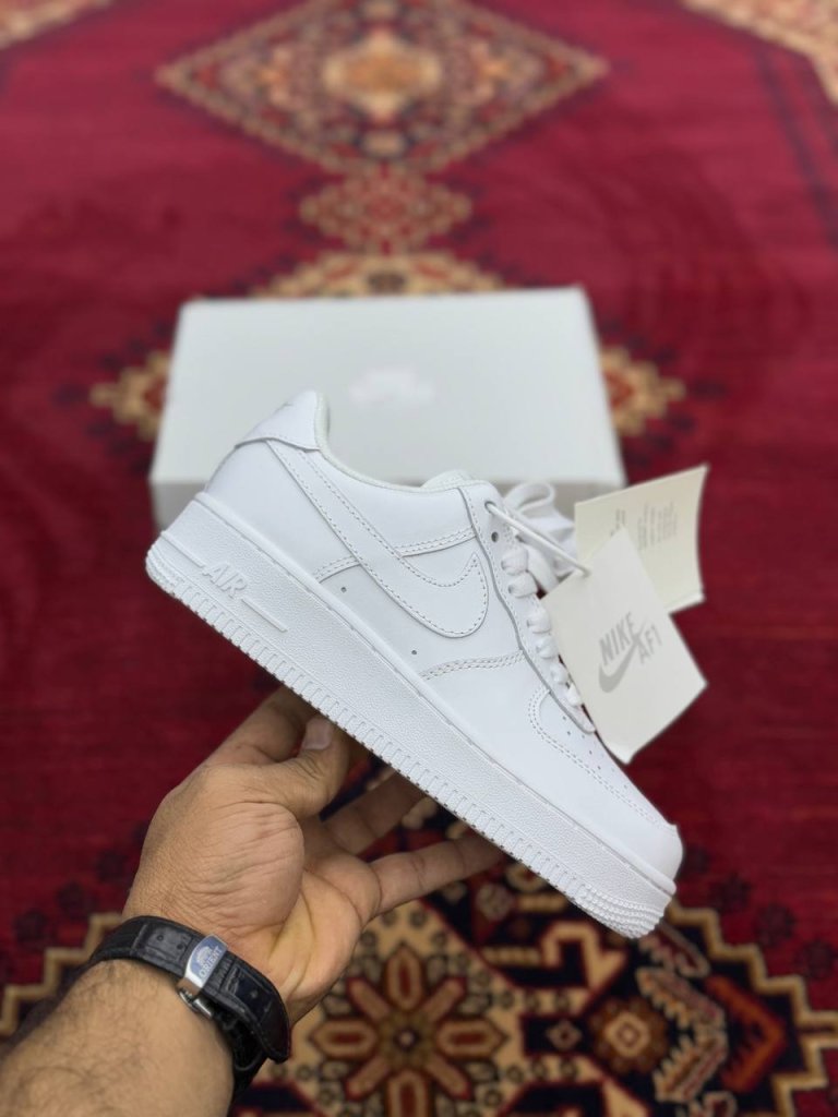 کتونی دخترانه و پسرانه نایکی ایرفورس وان تمام سفید nike airforce 1